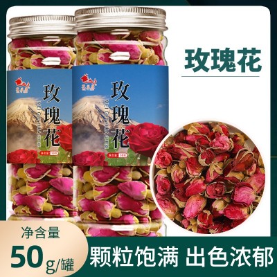 玫瑰花罐装50g 厂家批发平阴重瓣玫瑰花茶 玫瑰花干茶 一件代发 2罐