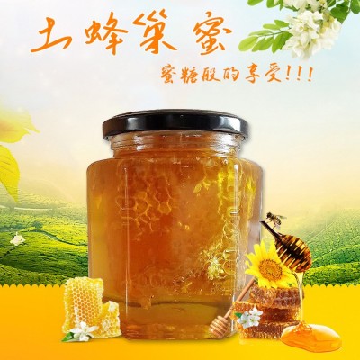 包邮直播爆款瓶装蜂巢蜜500g百花蜜成熟蜂巢蜜一件代发蜂蜜  3瓶