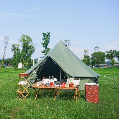 【现货】棉布帆布帐篷野营防雨户外露营钟型篷蒙古包outdoor tent2套