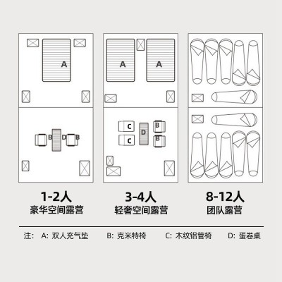 现货户外露营两室一厅全自动大型帐篷防雨防晒家庭大帐篷屋脊2顶